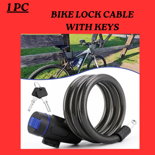 Bike lock cable with keys - bike,