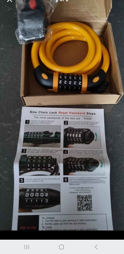 Combination bike lock yellow - combination,